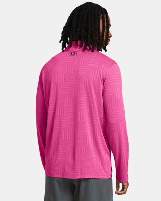 Koszulka męska UA Tech™ Vent Geotessa z zamkiem do połowy długości, Pink, pdpMainDesktop image number 1
